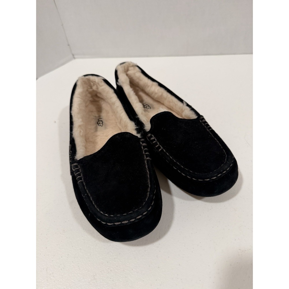 UGG Ansley Women's Size 9 Black Casual Slippers Moccasins Shearling